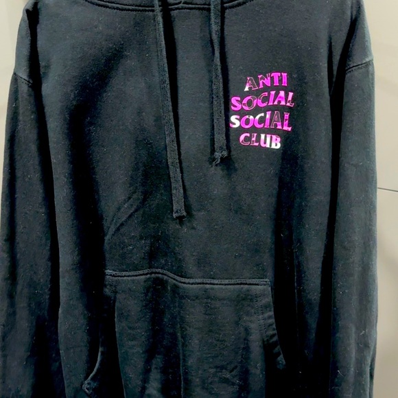 Gently used Anti Social Social Club black hoodie. - Picture 2 of 3